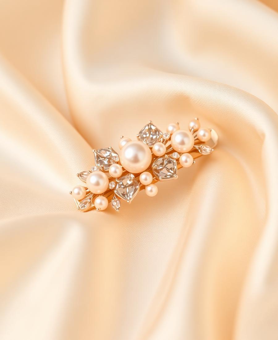 Crystal Pearl Hair Clip